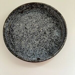 Rustic Decorative Baking Tin / Marbled Gray / Blue Decorative Pan